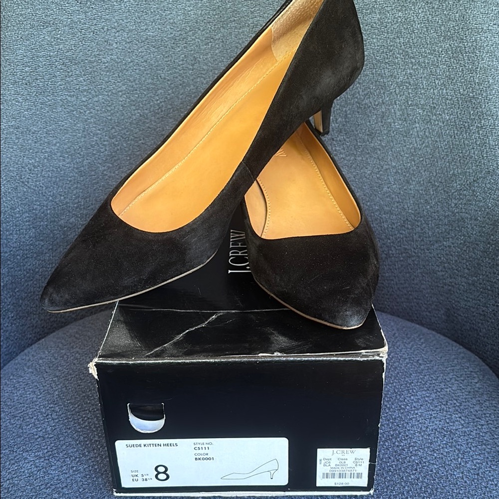 J. Crew Black Suede Heels